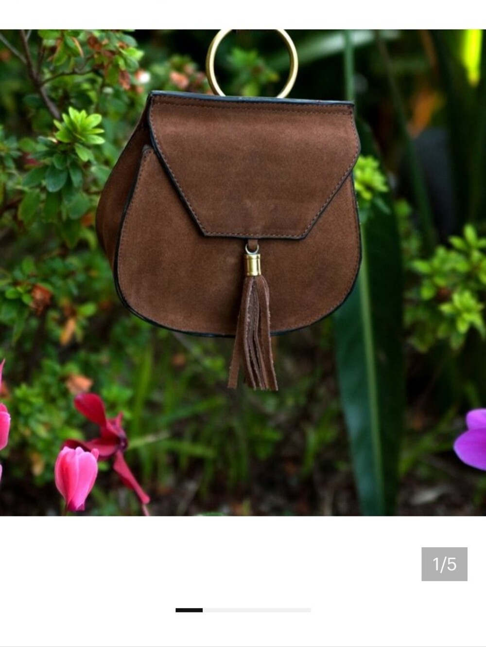 Nasty Gal Brown Suede Tassel Mini Crossbody